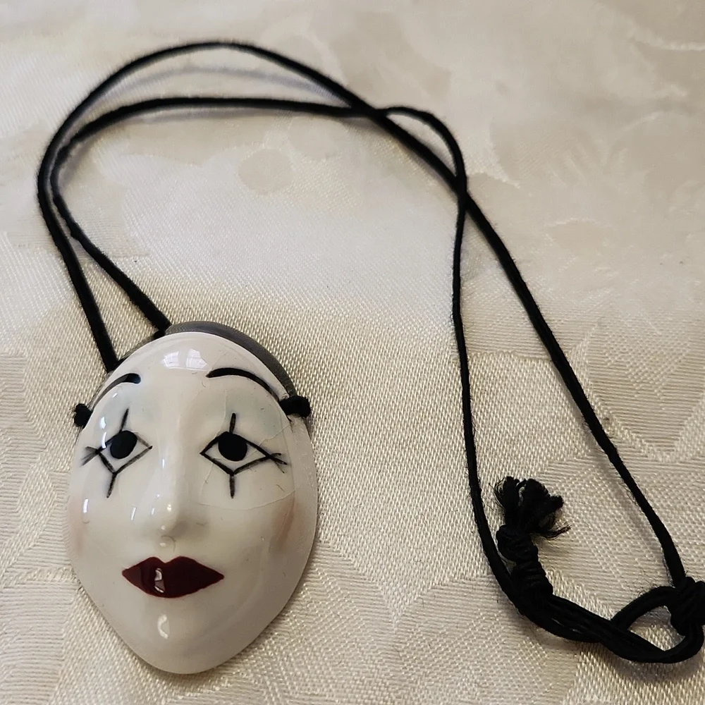 Vintage Theater Mask Necklace